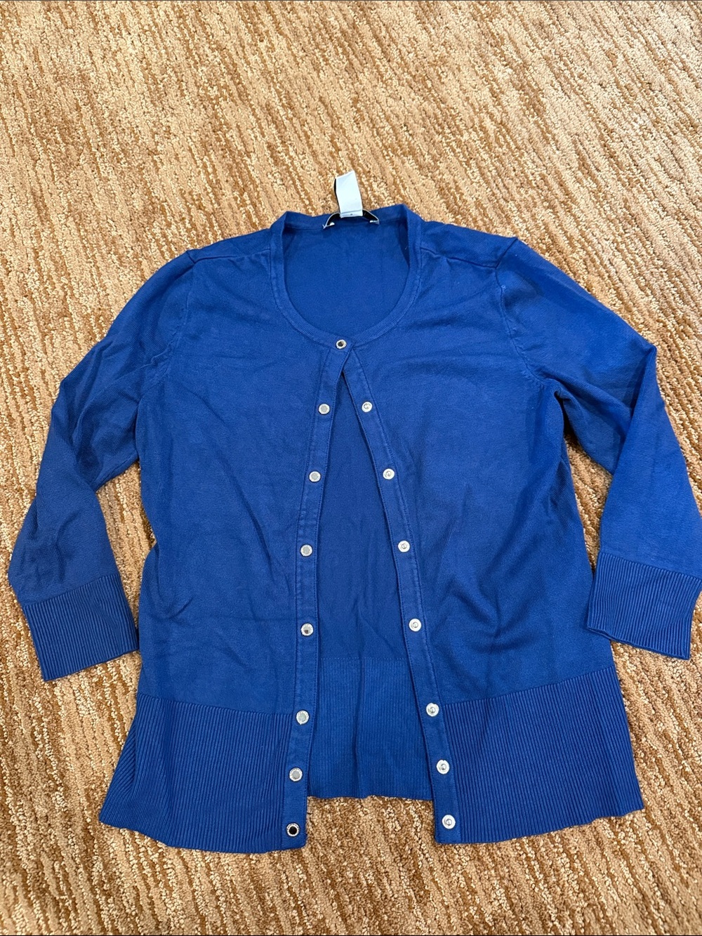 White House Black Market Royal Blue Button-Front Cardigan